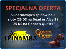 Bonus bez depozytu Spinamba 50 darmowych spinów