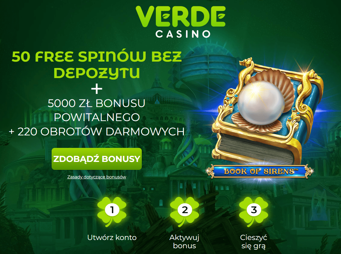 verde casino bonus bez depozytu 50 free spinów